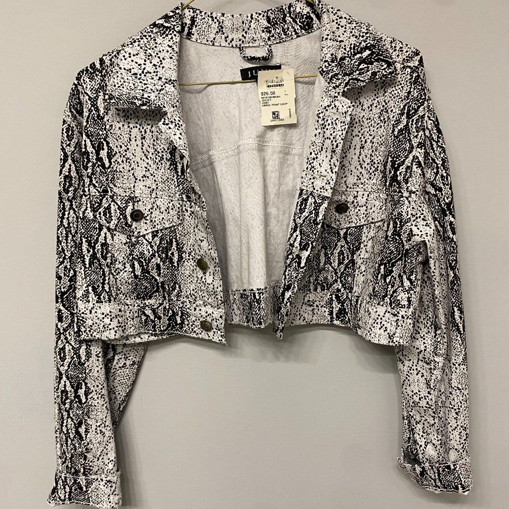 Faux Snake Skin Jean Jacket